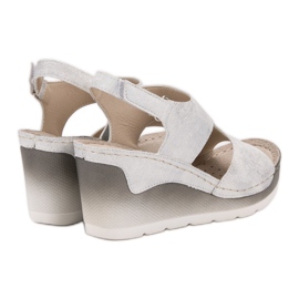 Goodin Sandalias de cuña cómodas blanco 4