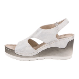 Goodin Sandalias de cuña cómodas blanco 1