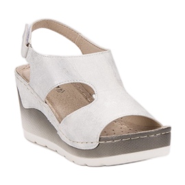 Goodin Sandalias de cuña cómodas blanco 6