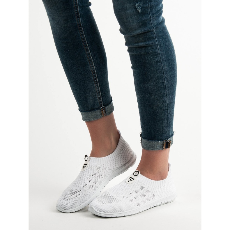 Renda Zapatos sin cordones para mujer blanco 2 Renda Zapatos sin cordones para mujer blanco 2