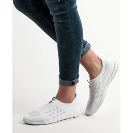 Renda Zapatos sin cordones para mujer blanco 3