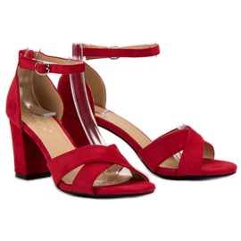 Best Shoes Sandalias de ante rojas rojo 2