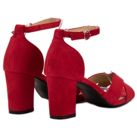 Best Shoes Sandalias de ante rojas rojo 6