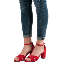 Best Shoes Sandalias de ante rojas rojo 1