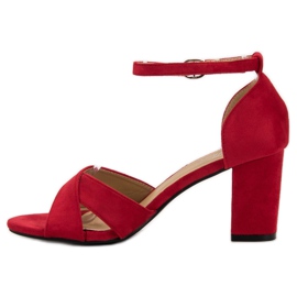 Best Shoes Sandalias de ante rojas rojo 5