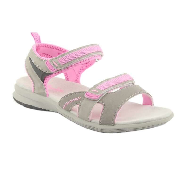 American Club HL12 sandalias de niña gris rosa 1