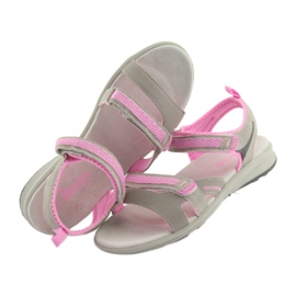 American Club HL12 sandalias de niña gris rosa 4