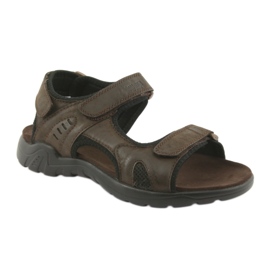 American Club Sandalias deportivas de piel americana CY11 marrón negro 1