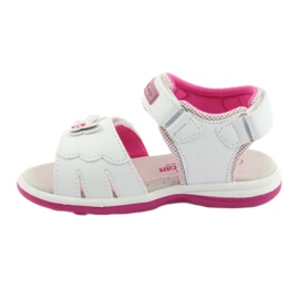 American Club Sandalias para niñas con mariposa DR09 Inserto de cuero blanco/rosa 2