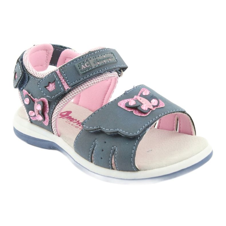 American Club Sandalias de niña American DR09 denim butterfly azul rosado 1 American Club Sandalias de niña American DR09 denim butterfly azul rosado 1