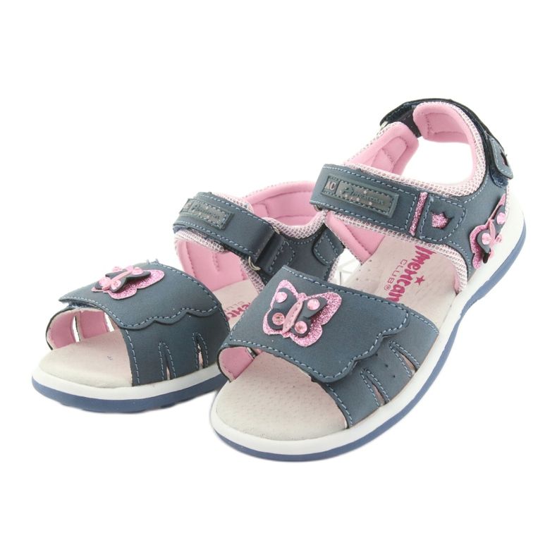 American Club Sandalias de niña American DR09 denim butterfly azul rosado 3 American Club Sandalias de niña American DR09 denim butterfly azul rosado 3