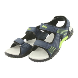 American Club HL16 sandalias azul marino para niño negro verde 3