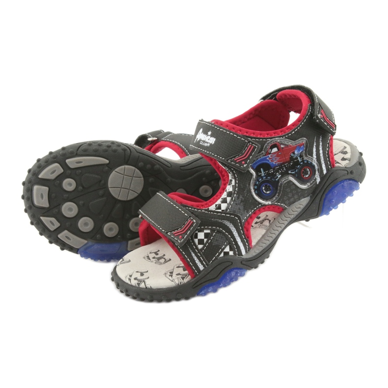 American Club Sandalias Monster Truck HL18 Inserto de cuero negro/rojo 4 American Club Sandalias Monster Truck HL18 Inserto de cuero negro/rojo 4