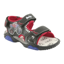 American Club Sandalias Monster Truck HL18 Inserto de cuero negro/rojo 1