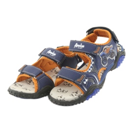 Sandalias Monster Truck American Club HL18 azul marino naranja 3