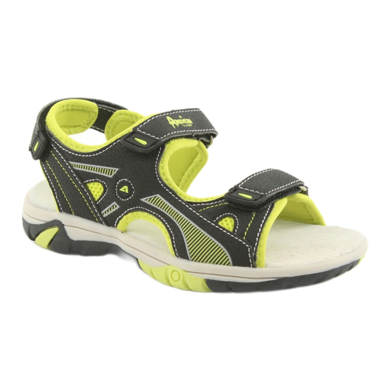 Sandalias negras American Club RL22 para niño negro verde 1