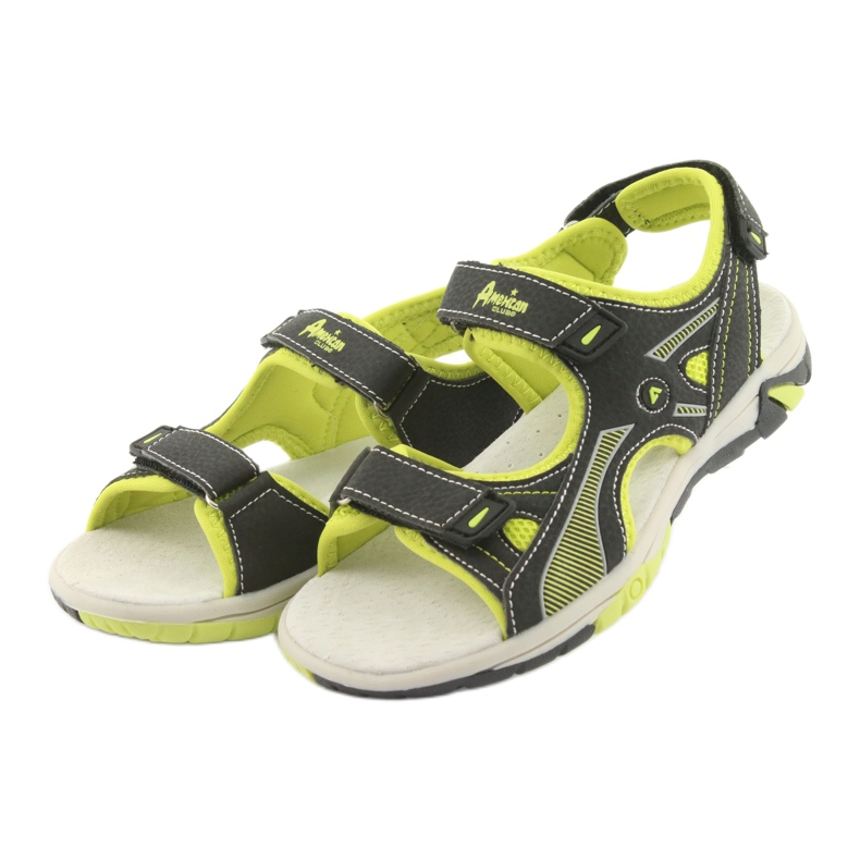 Sandalias negras American Club RL22 para niño negro verde 3