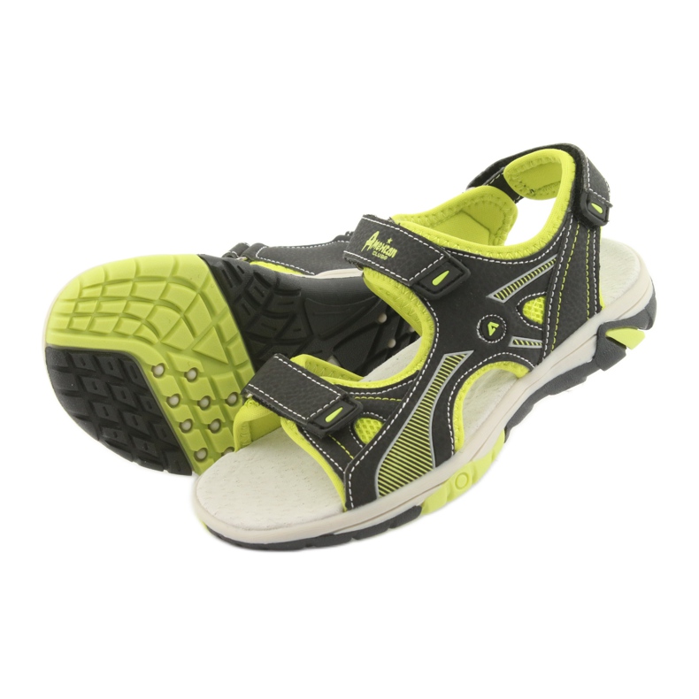 Sandalias negras American Club RL22 para niño negro verde 4