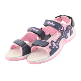 Sandalias deportivas para niña American Club rosado azul marino 2
