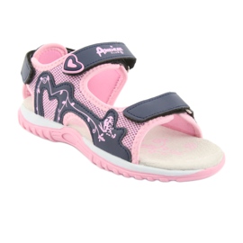 Sandalias deportivas para niña American Club rosado azul marino 1