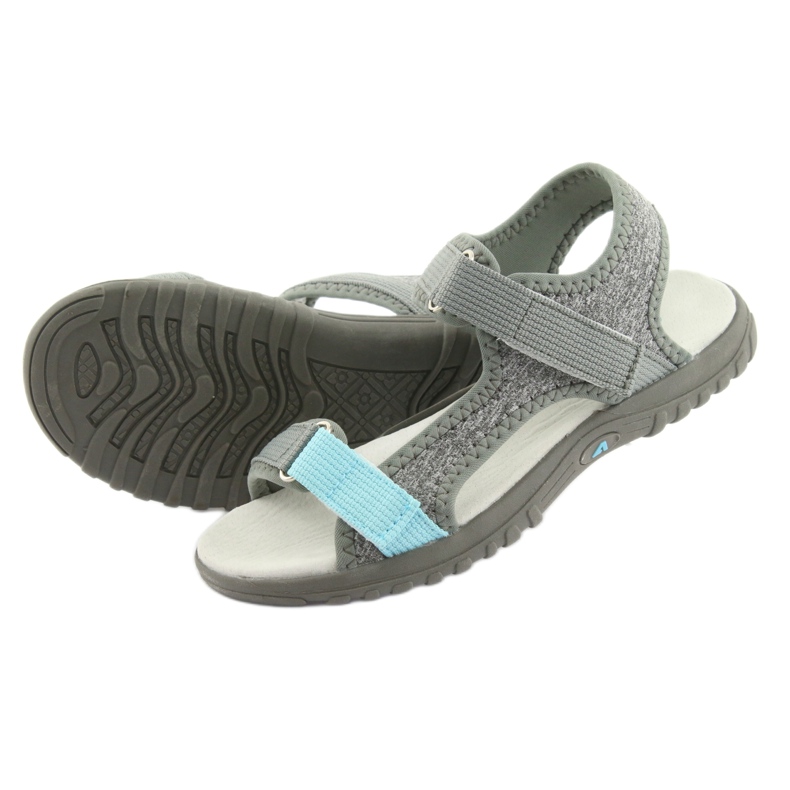 American Club Sandalias americanas con inserto de cuero RL10 gris/azul 4