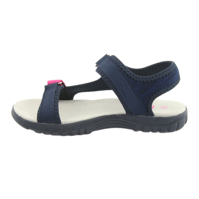 Sandalias con aplicación de cuero azul marino American Club RL10 rosa 2