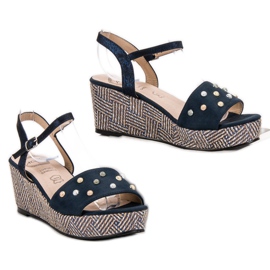 Aclys Sandalias de cuña casual azul azul marino 4