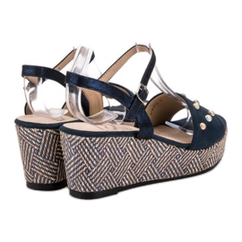 Aclys Sandalias de cuña casual azul azul marino 3