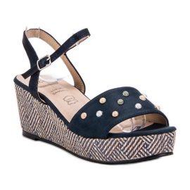 Aclys Sandalias de cuña casual azul azul marino 1