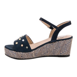 Aclys Sandalias de cuña casual azul azul marino 2