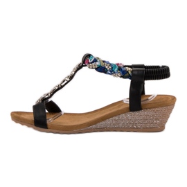 SHELOVET Sandalias con adornos negro 1