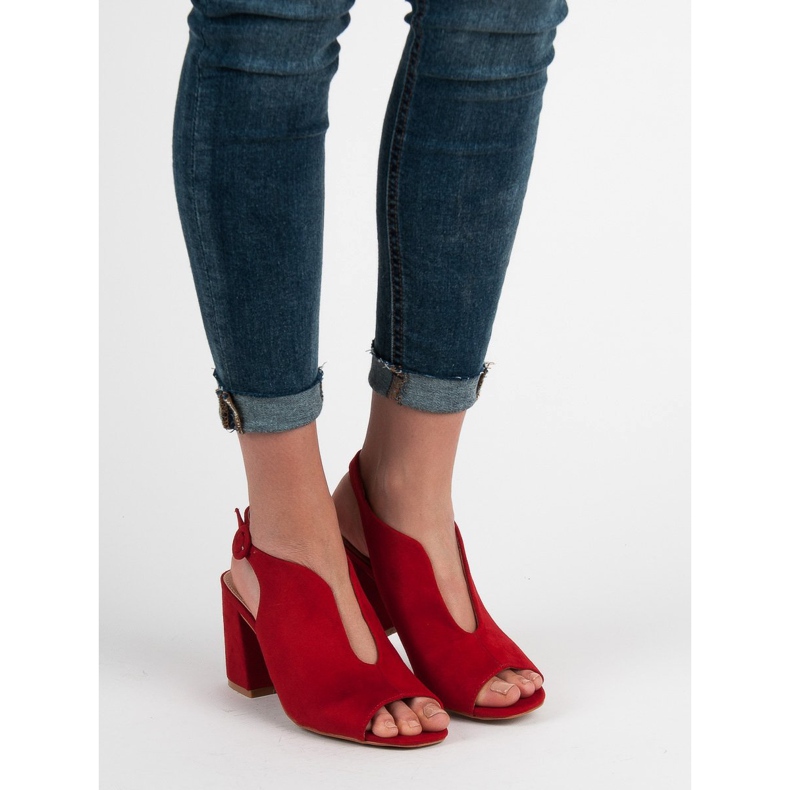 Milaya Sandalias cerradas con estilo rojo 2