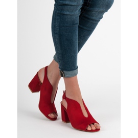 Milaya Sandalias cerradas con estilo rojo 3