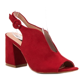 Milaya Sandalias cerradas con estilo rojo 4