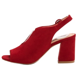 Milaya Sandalias cerradas con estilo rojo 5