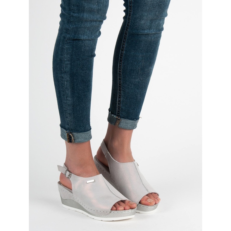 Filippo Sandalias revestidas de cuero gris 1