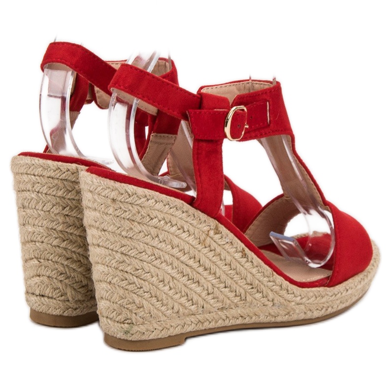 Anesia Paris Sandalias de cuña de moda rojo 1