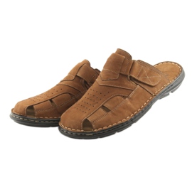 Zapatillas de hombre ligeras PU American Club CY05 parte inferior marrón 3