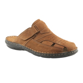 Zapatillas de hombre ligeras PU American Club CY05 parte inferior marrón 1