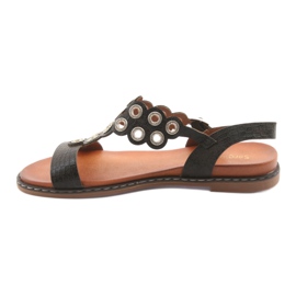 Sandalias de mujer con pedrería negra de Sergio Leone negro 2