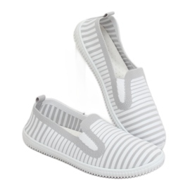 Grey XJ-2909 Zapatillas slipon grises blanco 3