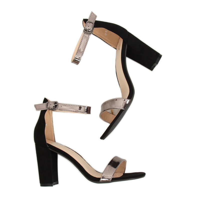 Negro GF-WL-35 Sandalias negras en el poste 1