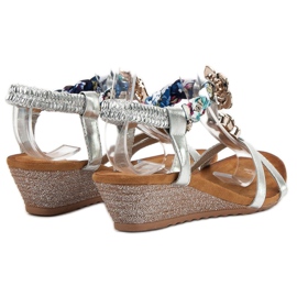 SHELOVET Sandalias con adornos gris 5