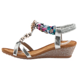 SHELOVET Sandalias con adornos gris 4