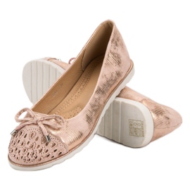 SHELOVET Bailarinas casuales amarillo rosado 1