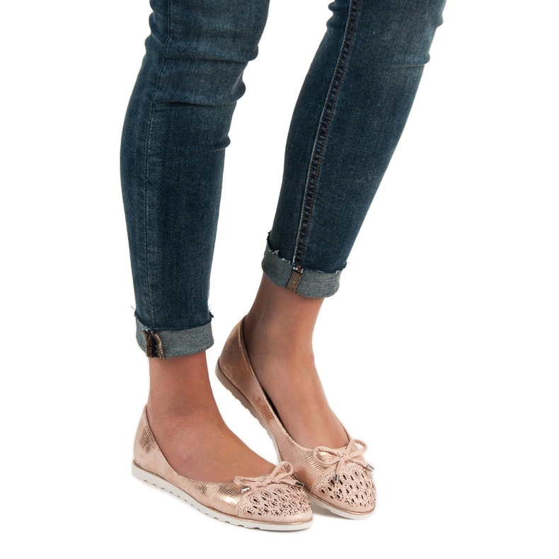 SHELOVET Bailarinas casuales amarillo rosado 2