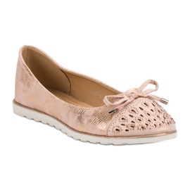 SHELOVET Bailarinas casuales amarillo rosado 4