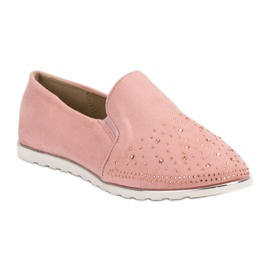 SHELOVET Slipons de gamuza rosado 2