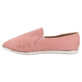 SHELOVET Slipons de gamuza rosado 3