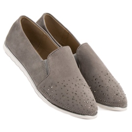 SHELOVET Slipons de gamuza gris 6